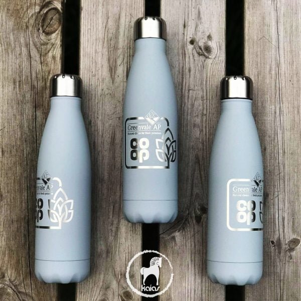 Personalised Grey Matte Water Bottle - Logo