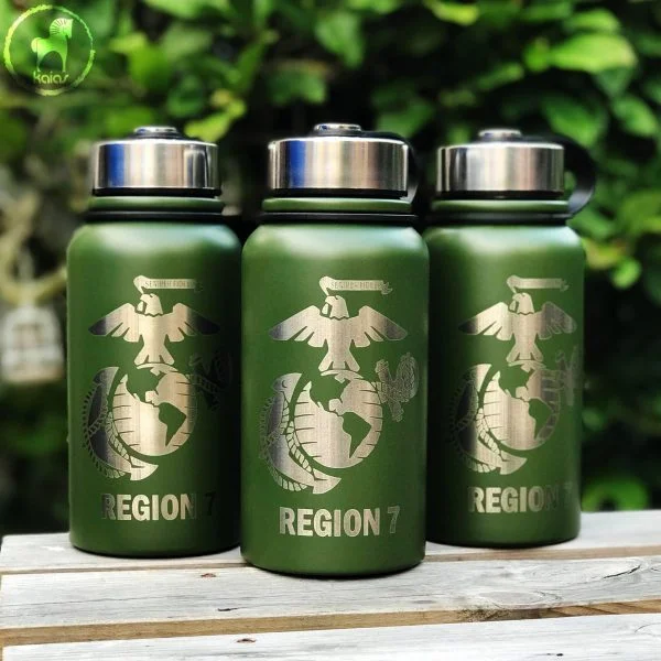 Engraved Travel Water Bottles - Army Logo