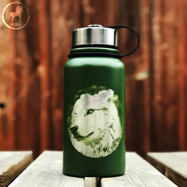 Engraved Travel Water Bottles - Wolf