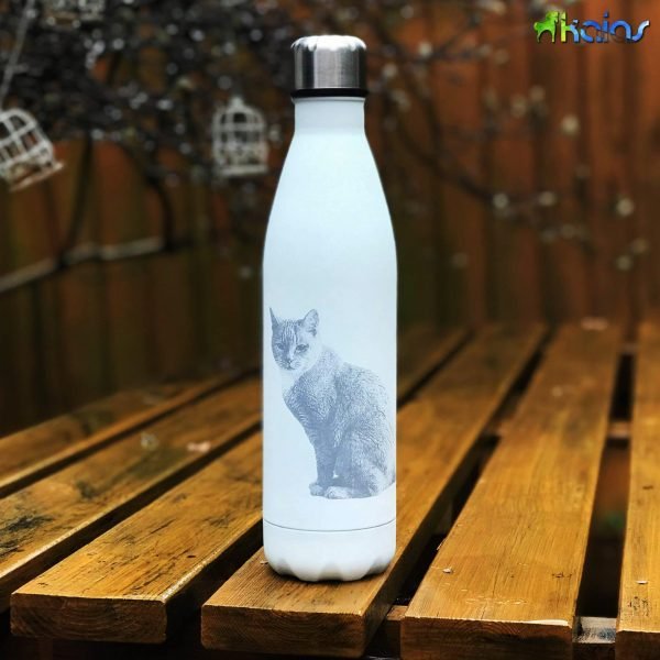 Personalised 750ML Water Bottle - Cat Portrait