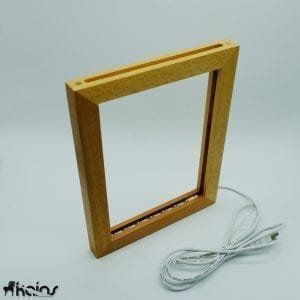 LED Lamp - Wood Frame - Angle View