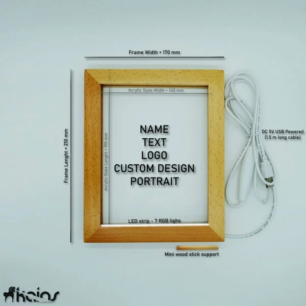 LED Lamp - Wood Frame - Details