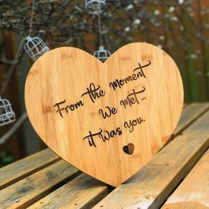 Custom Engraved Heart Chopping Board - Personalised Bamboo Chopping Board