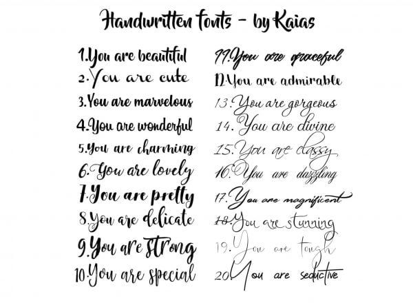 Handwritten Fonts - by Kaias