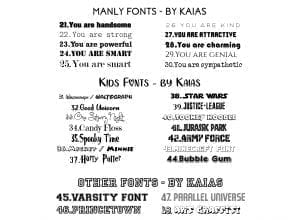 Manly and Kids Fonts - by Kaias