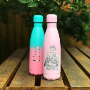 Custom Engraved Water Bottle - Photo & Name