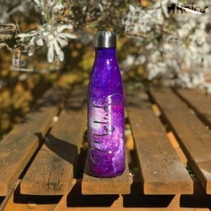 Purple Galaxy Water Bottle - Laser Engraved