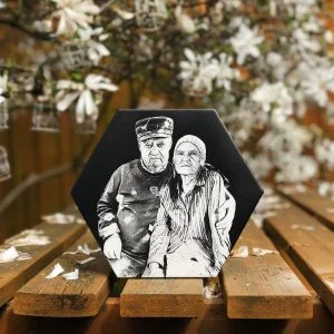 Personalised Photo Tile - Laser Engraved